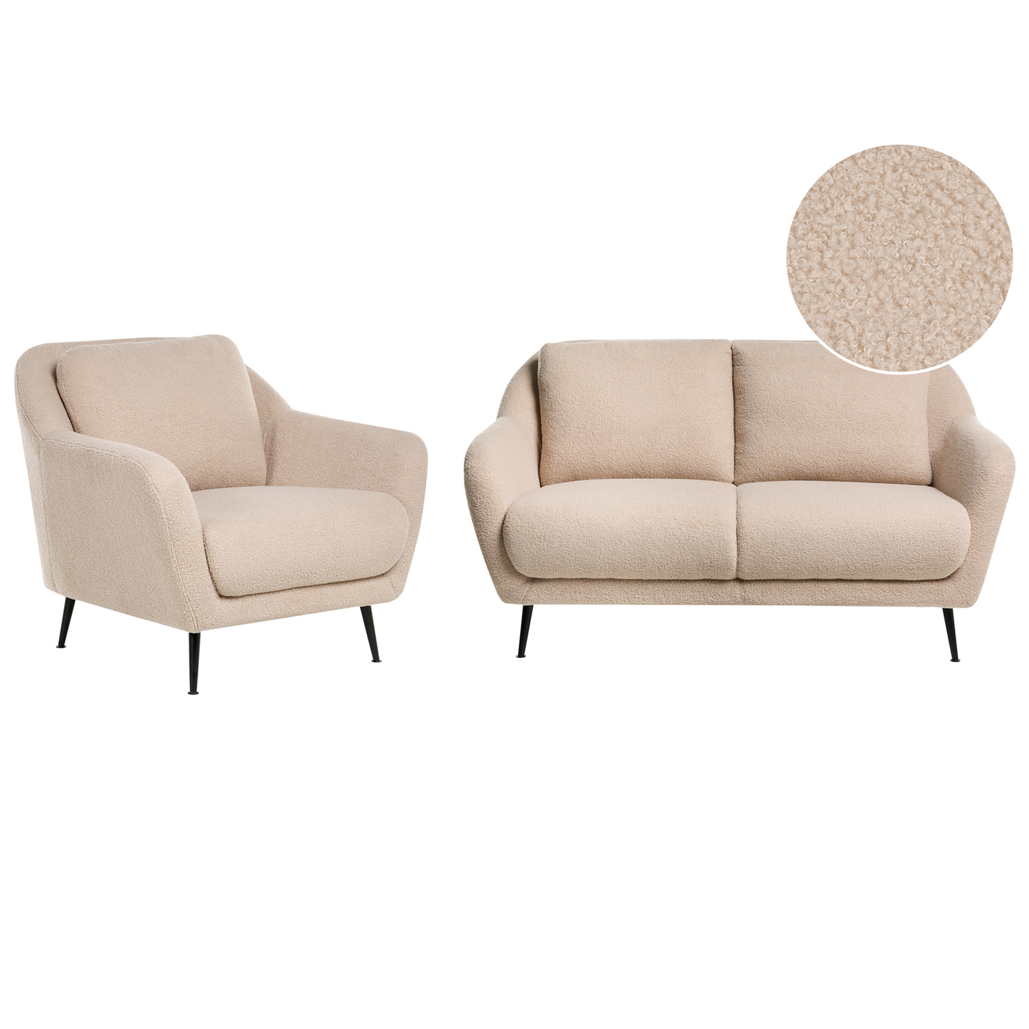 Beliani - EIBY - Bankenset - Beige - Bouclé