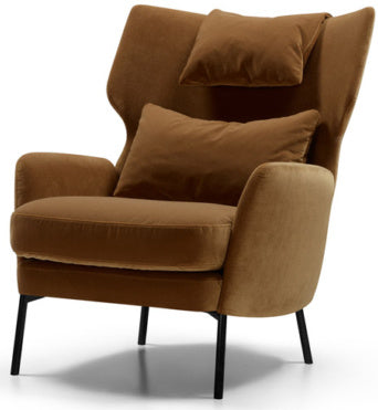 Sits Alex Fauteuil Bruin met Rug en Nek Kussen