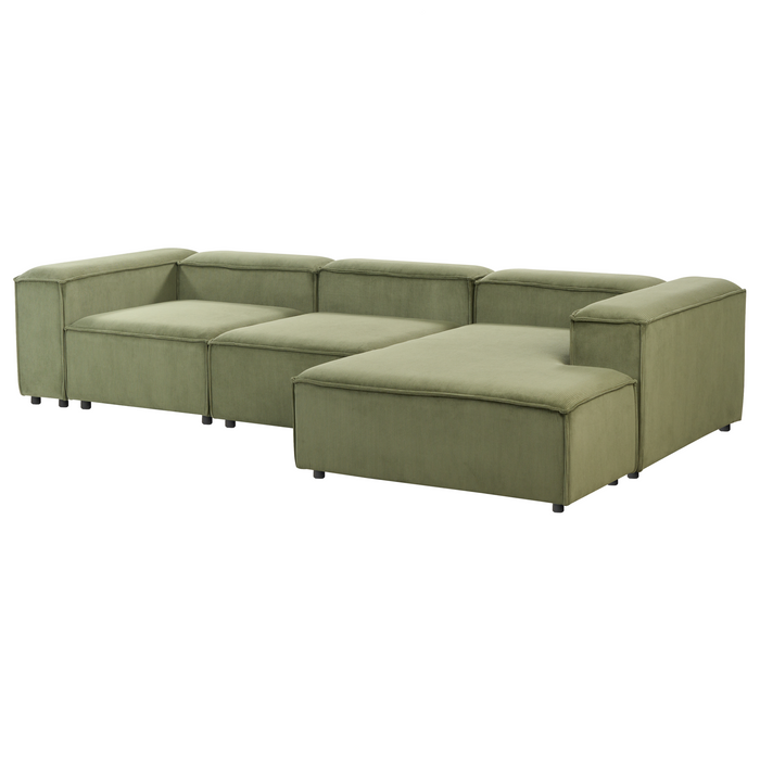 Beliani - ARDAL - Vierzitsbank - Groen - Linkszijdig - Corduroy