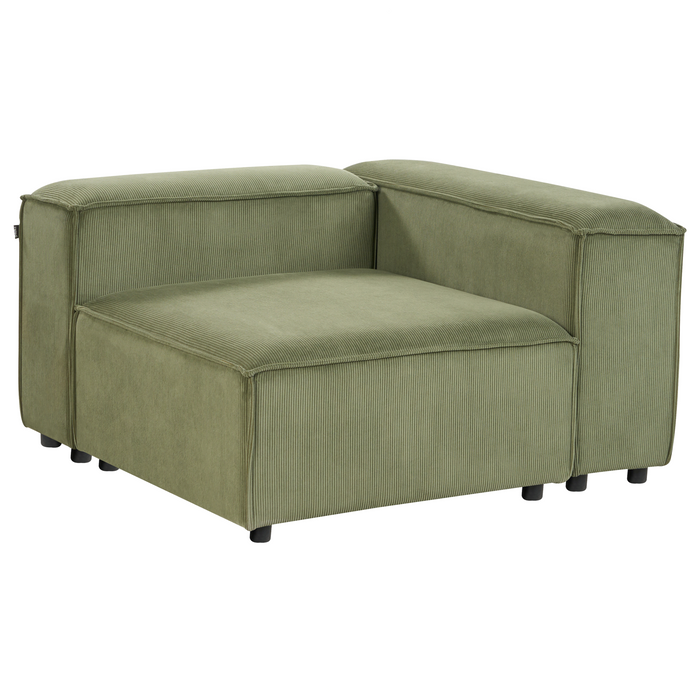 Beliani - ARDAL - Vierzitsbank - Groen - Linkszijdig - Corduroy