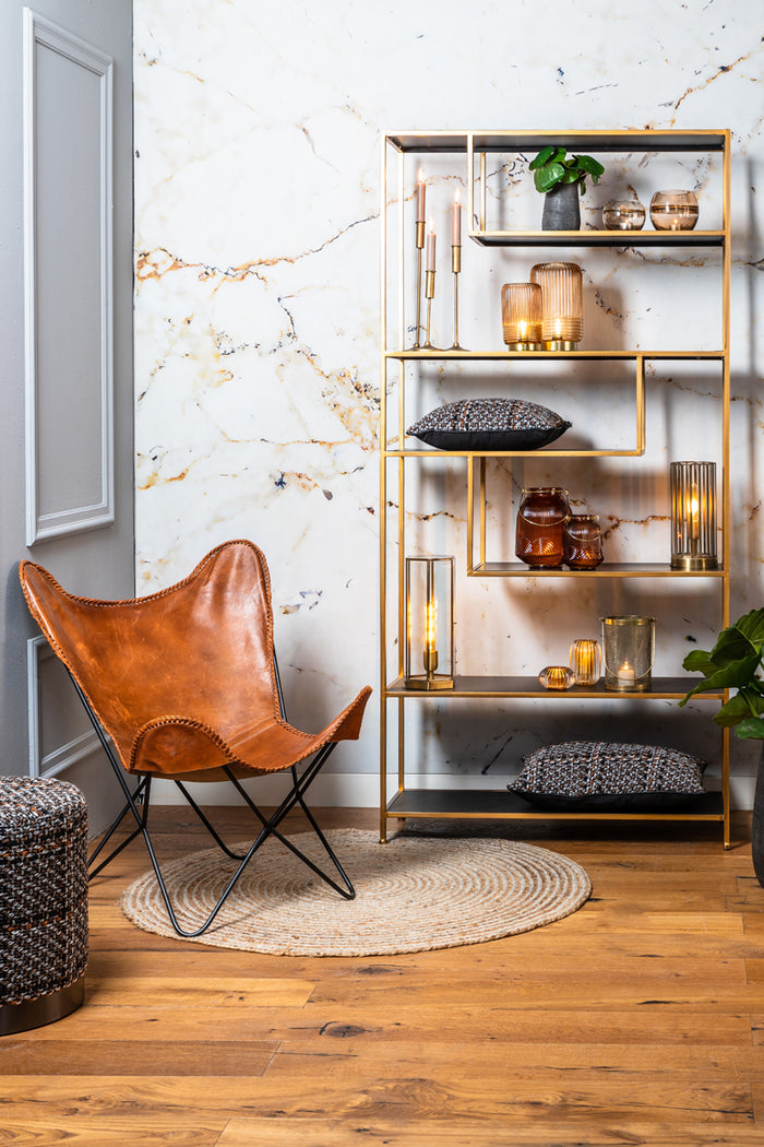 Light & Living Light&living Stoel 72x72x84 cm BUTTERFLY leer bruin