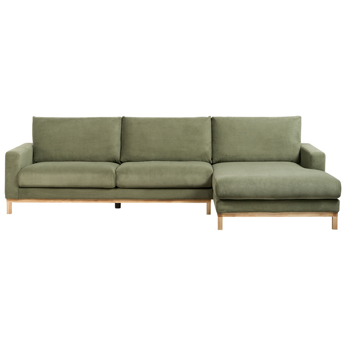 Beliani - SIGGARD - Hoekbank - Groen - Linkszijdig - Corduroy