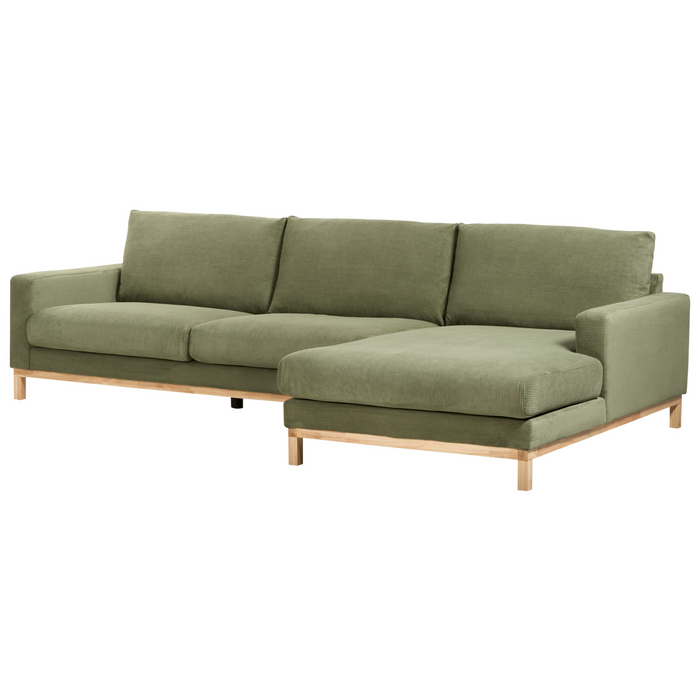 Beliani - SIGGARD - Hoekbank - Groen - Linkszijdig - Corduroy