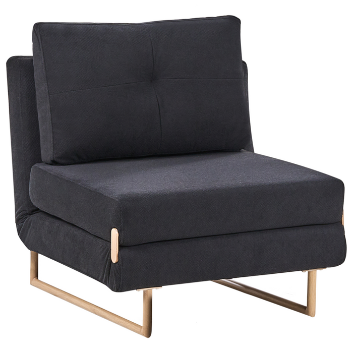 Beliani - JERSLEV - 1-zits slaapbank - Zwart - Polyester