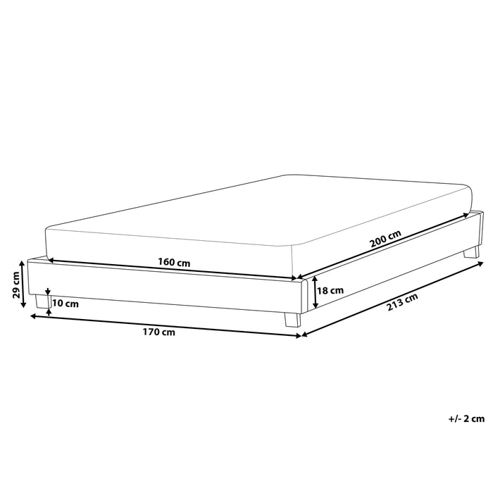 Beliani - ROANNE - Tweepersoonsbed - Taupe - 160 x 200 cm - Bouclé