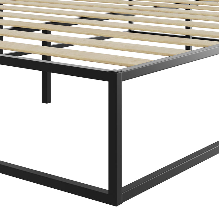 tectake® Metalen bedframe Kyoto met lattenbodem, 250 kg - Zwart