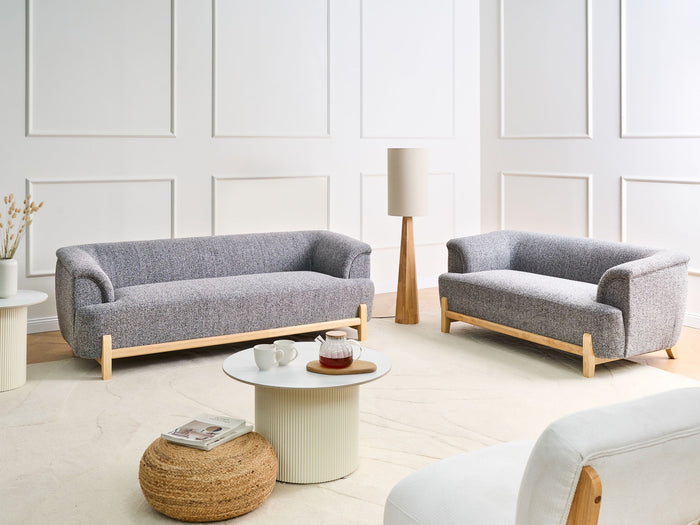 Beliani - ALNOR - Bankenset - Donkergrijs - Polyester