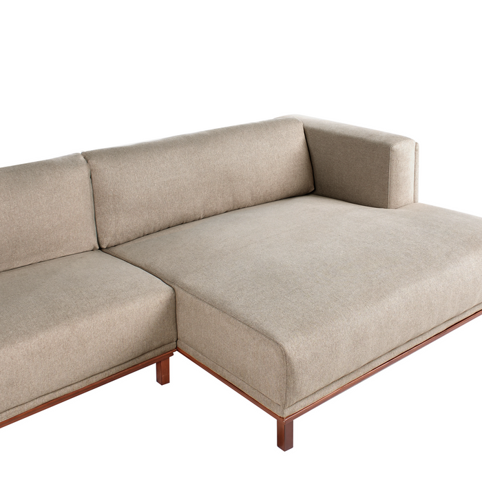 Beliani - VENG - Hoekbank - Taupe - Linkszijdig - Polyester