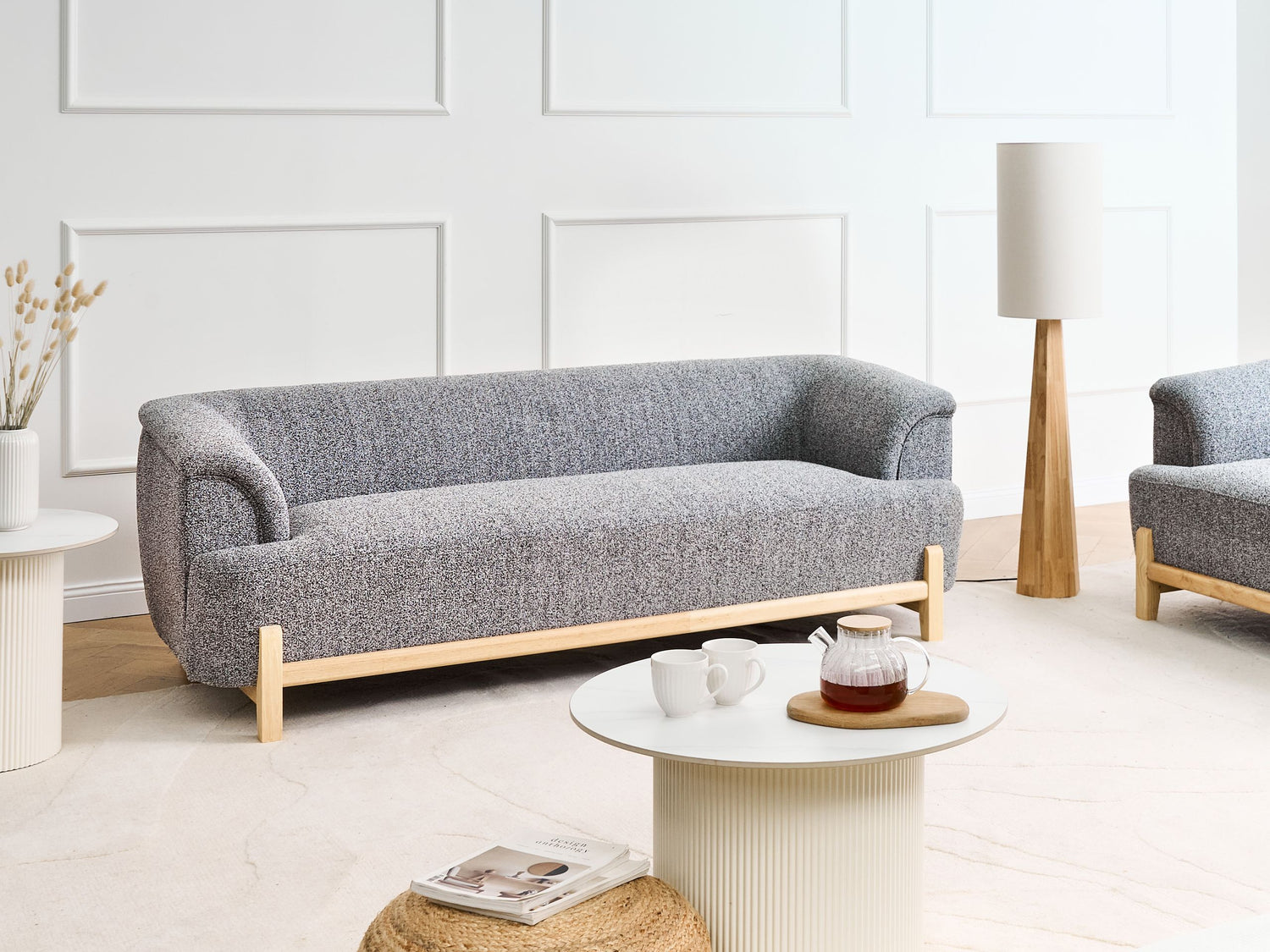 Beliani - ALNOR - Driezitsbank - Donkergrijs - Polyester