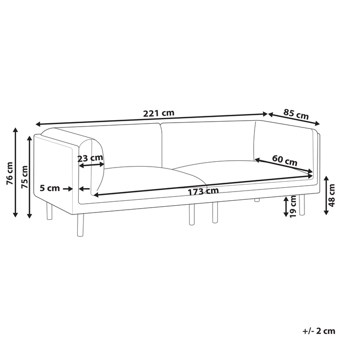 Beliani - VORGOD - Driezitsbank - Donkergroen - Polyester