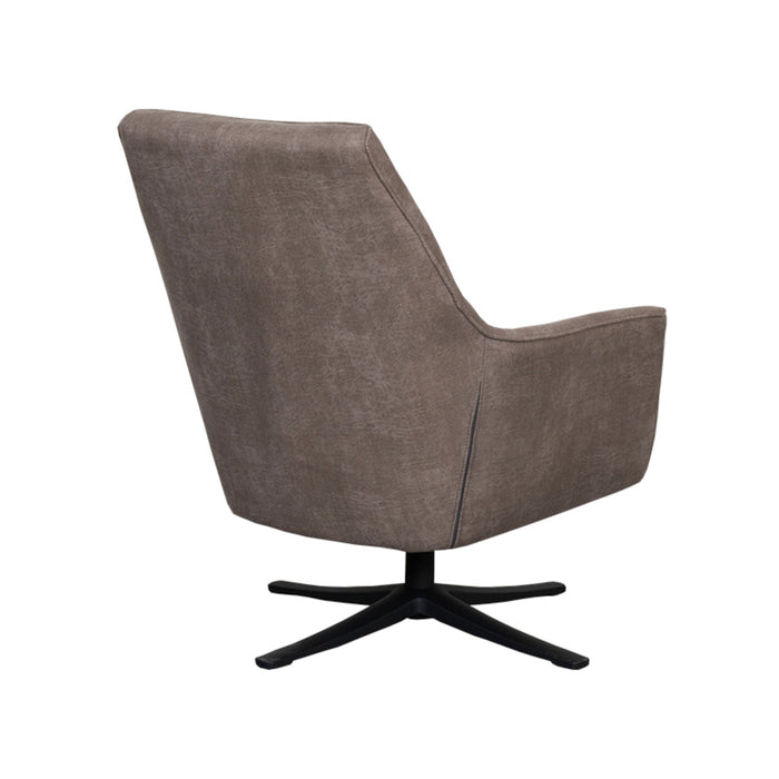 LABEL51 - Draaifauteuil Tod - Taupe Micro Suede - Zwart Metaal