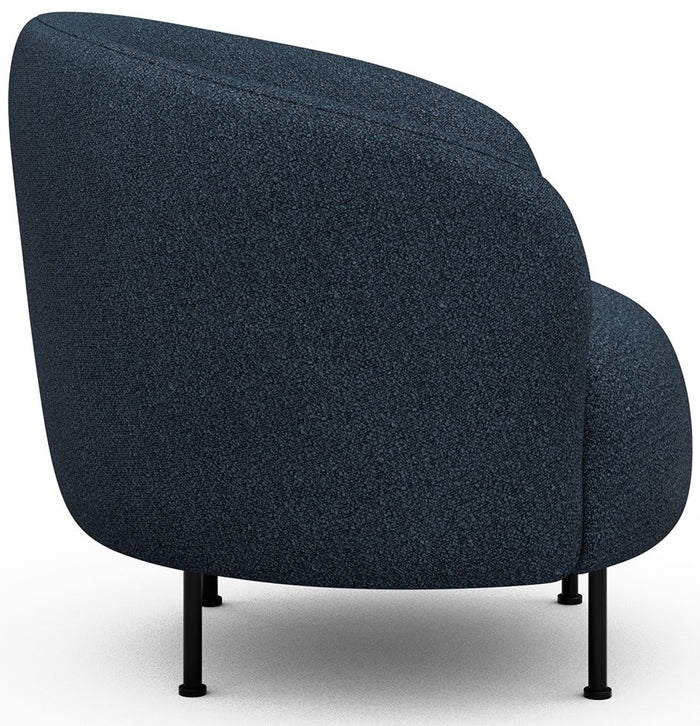 Kragelund Gran Fauteuil Blauw Bouclé Cirkel-Poot