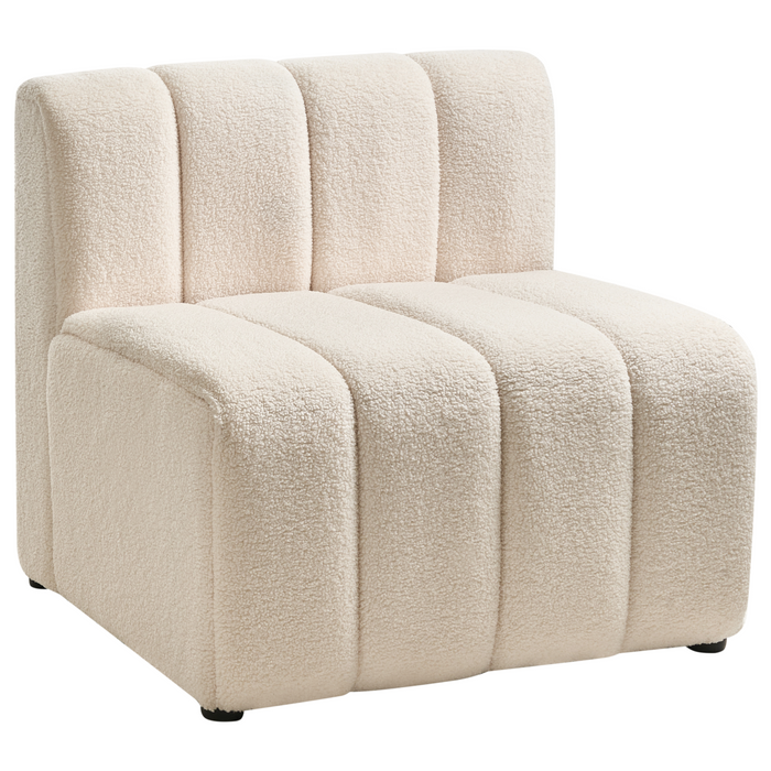 Beliani - KAGE - Fauteuil - Lichtbeige - Bouclé