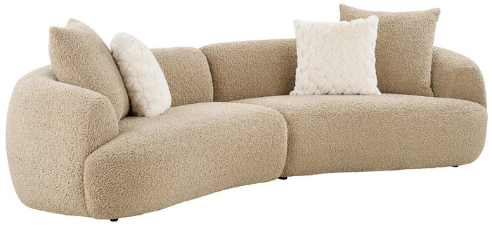 House Nordic Dali Lichtbruin Bouclé 4-Zits Bank