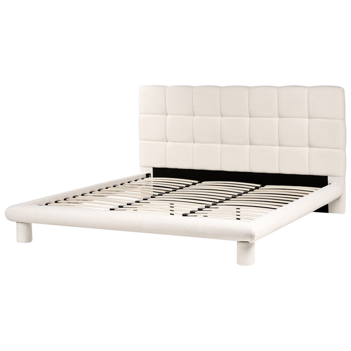 Beliani-CRESSAT-Tweepersoonsbed-Off-white-180 x 200 cm-Bouclé