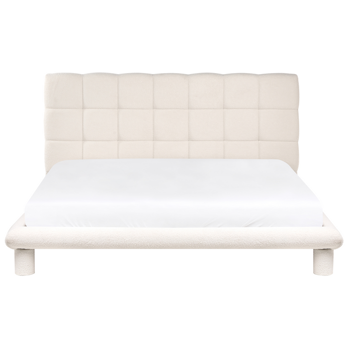 Beliani-CRESSAT-Tweepersoonsbed-Off-white-180 x 200 cm-Bouclé
