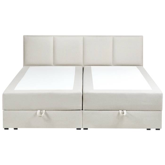 Beliani - BARONET - Boxspringbed - Off-white - 180 x 200 cm - Stof