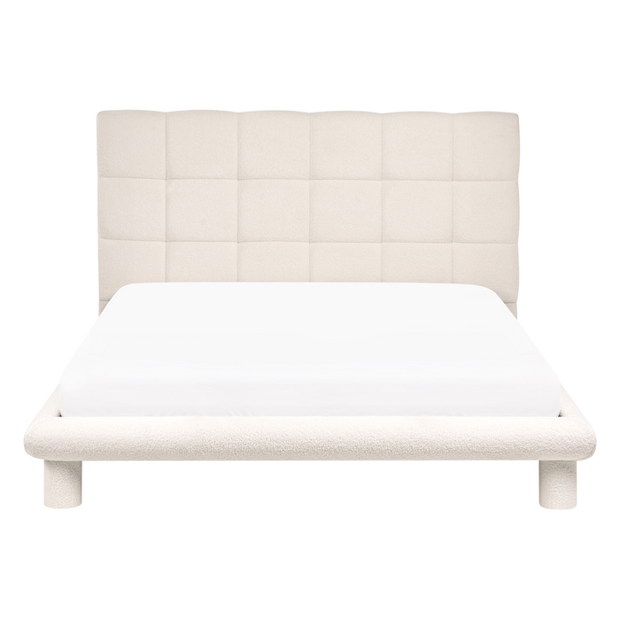 Beliani-CRESSAT-Tweepersoonsbed-Off-white-140 x 200 cm-Bouclé