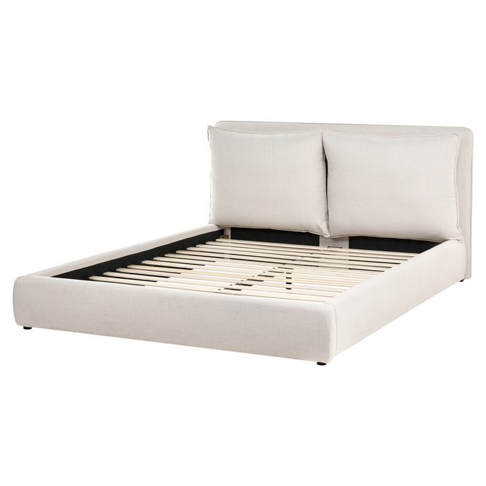 Beliani - BAJONNA - Tweepersoonsbed - Beige - 160 x 200 cm - Stof