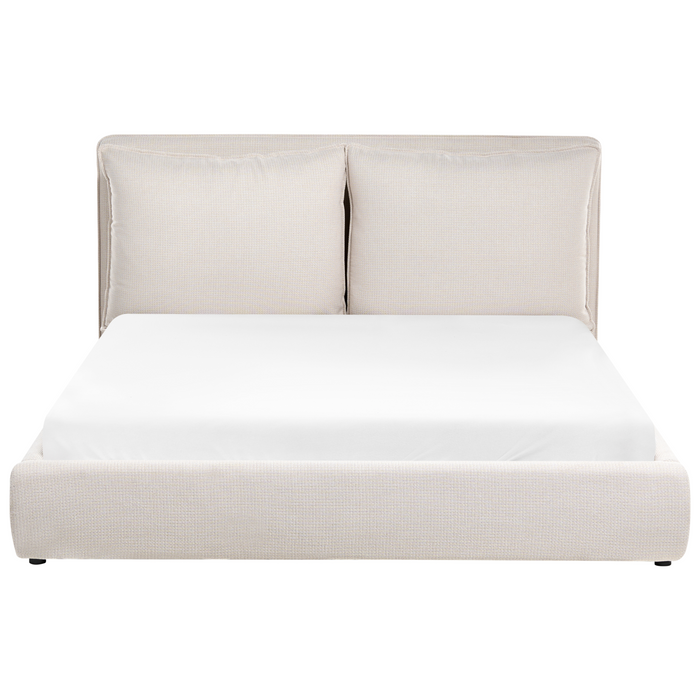 Beliani - BAJONNA - Tweepersoonsbed - Beige - 160 x 200 cm - Stof