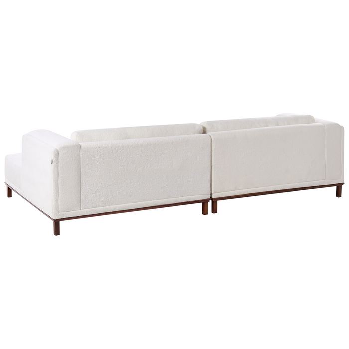 Beliani - VENG - Hoekbank - Gebroken wit - Linkszijdig - Bouclé