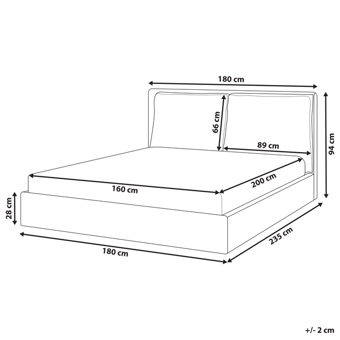 Beliani-BAJONNA-Tweepersoonsbed-Donkergroen-160 x 200 cm-Polyester