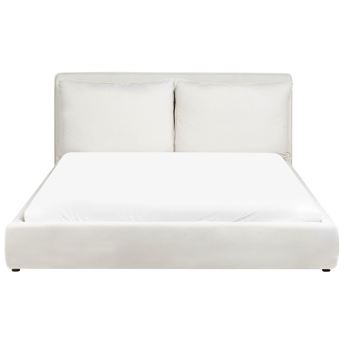 Beliani - BAJONNA - Tweepersoonsbed - Off-white - 180 x 200 cm - Stof
