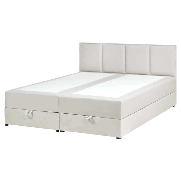 Beliani - BARONET - Boxspringbed - Off-white - 160 x 200 cm - Stof