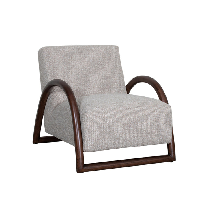 LABEL51 - Fauteuil Viggo - Ivoor Chenille - Walnoothout