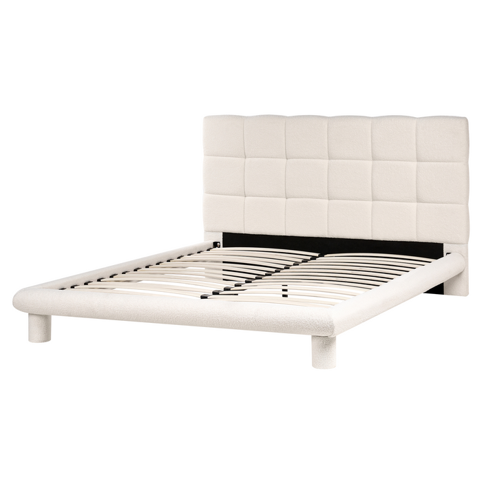 Beliani-CRESSAT-Tweepersoonsbed-Off-white-160 x 200 cm-Bouclé