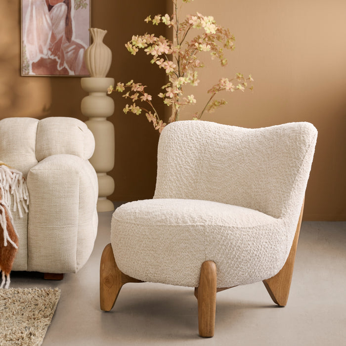 Fauteuil Bara - Beige|Creme - Textiel - 74x80x77cm (BxHxD)
