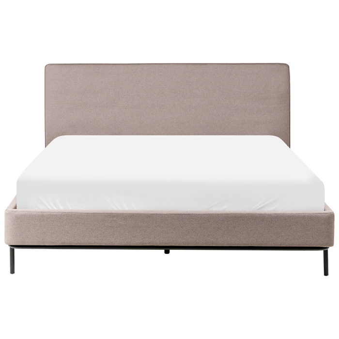 Beliani - CORIO - Tweepersoonsbed - Taupe - 160 x 200 cm - Polyester