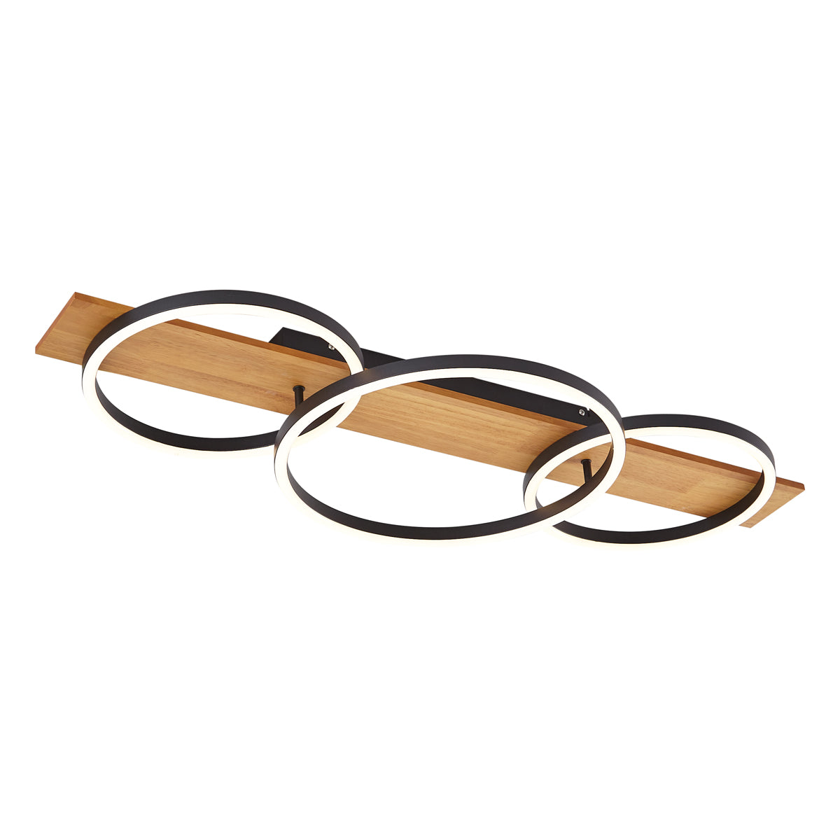 QAZQA Design plafondlamp zwart rond incl. LED 3-staps dimbaar