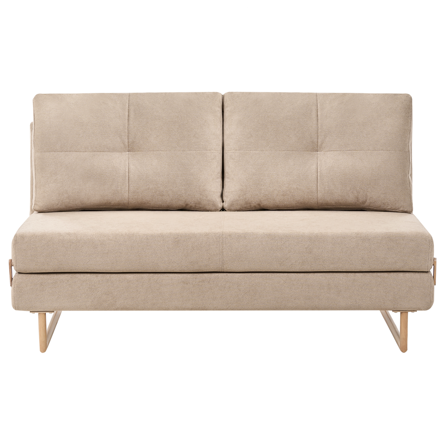 Beliani - JERSLEV - 3-zits slaapbank - Lichtbruin - Stof