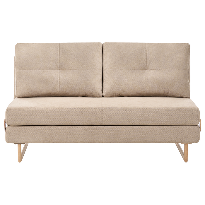 Beliani - JERSLEV - 3-zits slaapbank - Lichtbruin - Stof