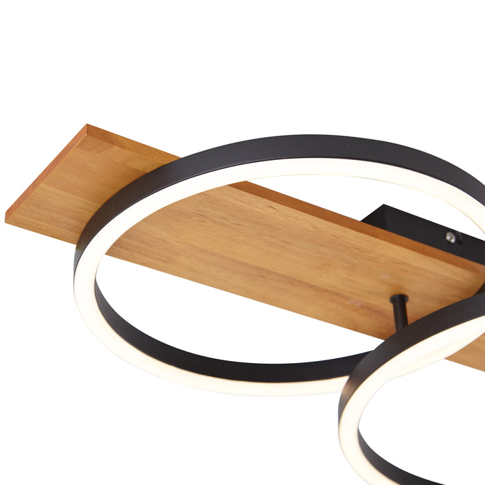 QAZQA Design plafondlamp zwart rond incl. LED 3-staps dimbaar