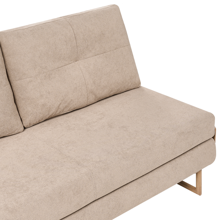 Beliani - JERSLEV - 3-zits slaapbank - Lichtbruin - Stof
