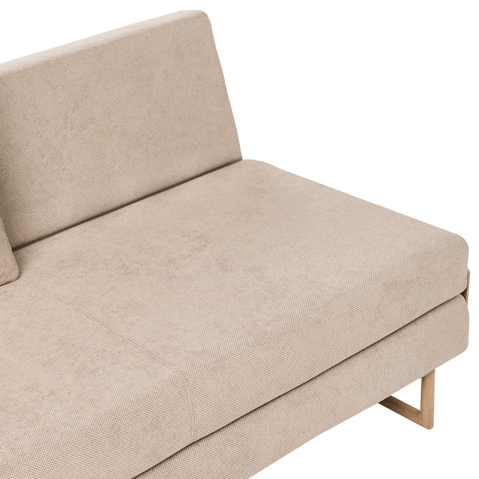 Beliani - JERSLEV - 3-zits slaapbank - Lichtbruin - Stof