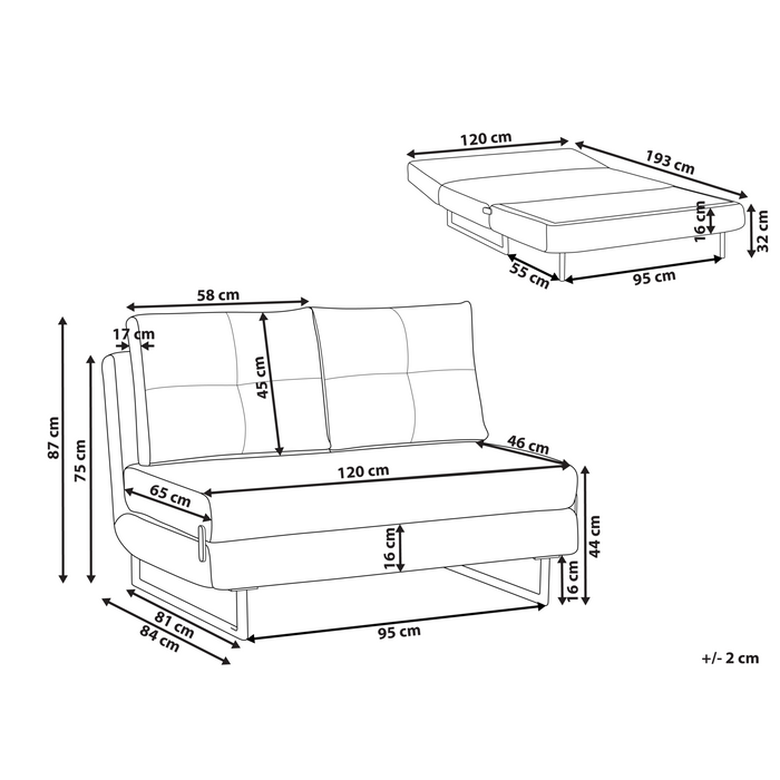 Beliani - JERSLEV - 2-zits slaapbank - Groen - Stof