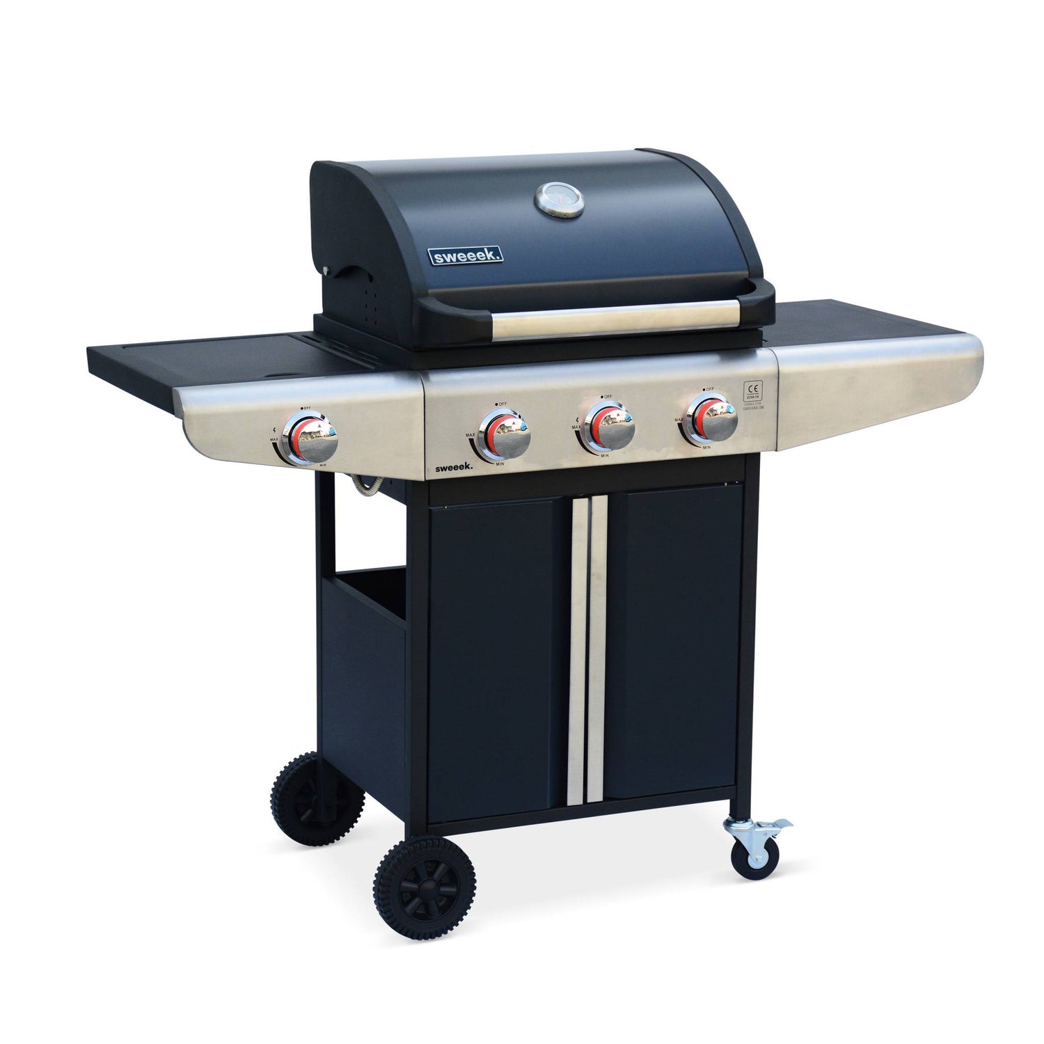 sweeek - Gasbarbecue met 4 branders inclusief 1 zijbrander