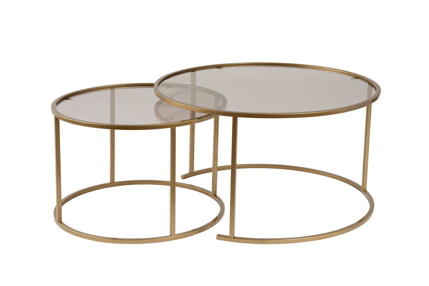 Giga Meubel - Salontafel Aurum Ø80|Ø60cm Goud|Brons Set van 2