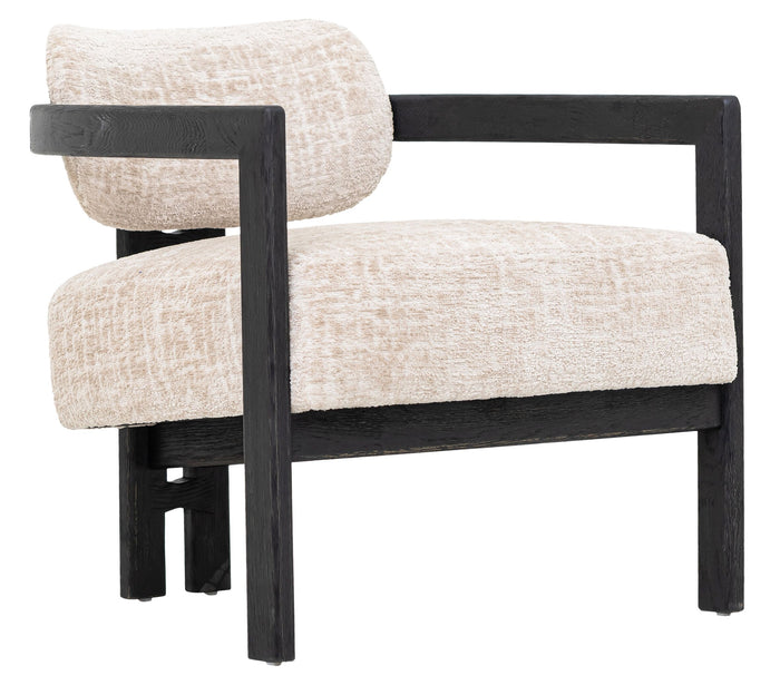 MUST Living Lounge chair Kelly black,75x73x73 cm, luxor sand