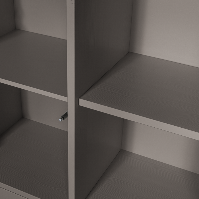 WOOOD Merel opbergkast - Grenen - Warmgrijs - 100x200x44