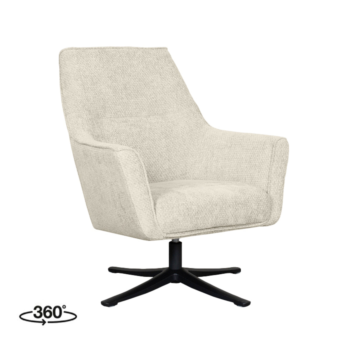 LABEL51 - Draaifauteuil Tod - Naturel Elite - Zwart Metaal
