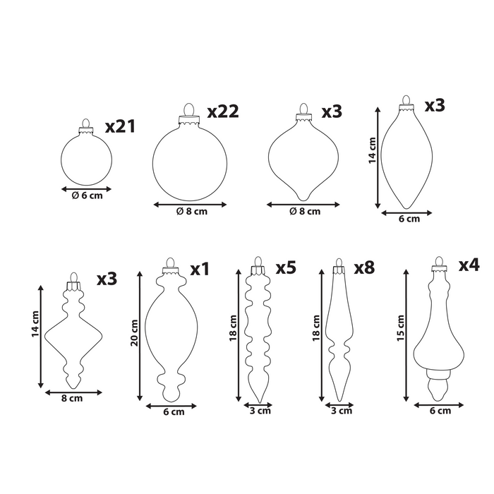 Beliani - FLICKER - Set van 70 kerstballen - Goud - Glas