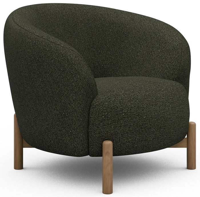 Kragelund Gran Fauteuil Bosgroen Bouclé | Eiken