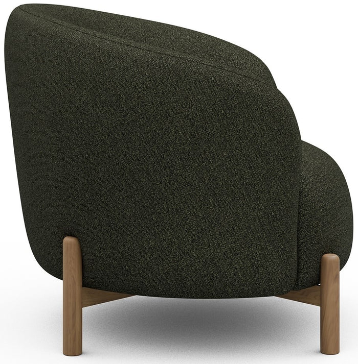 Kragelund Gran Fauteuil Bosgroen Bouclé | Eiken