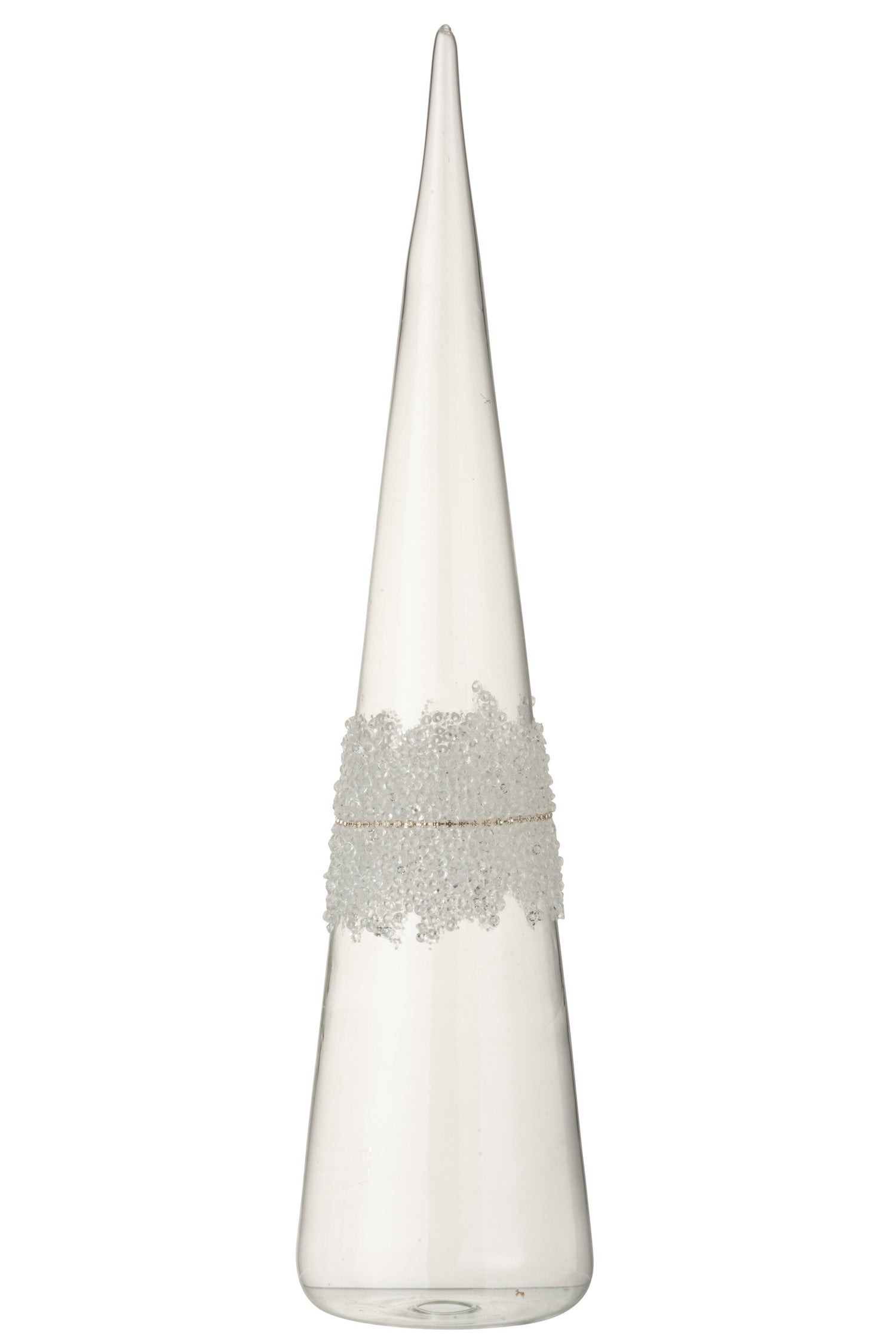 J-Line decoratie Kegel - glas - transparant - large