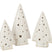 J-Line decoratie Kerstboom - keramiek - wit - set van 3 - LE