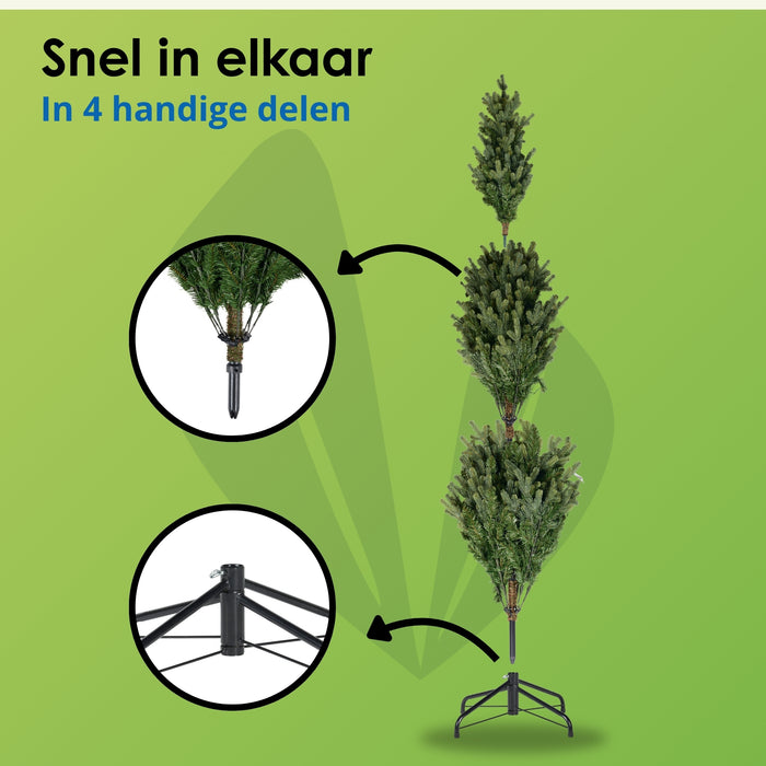 Buitenkado Kunstkerstboom met lampjes – Groen – 180 cm – Standaard